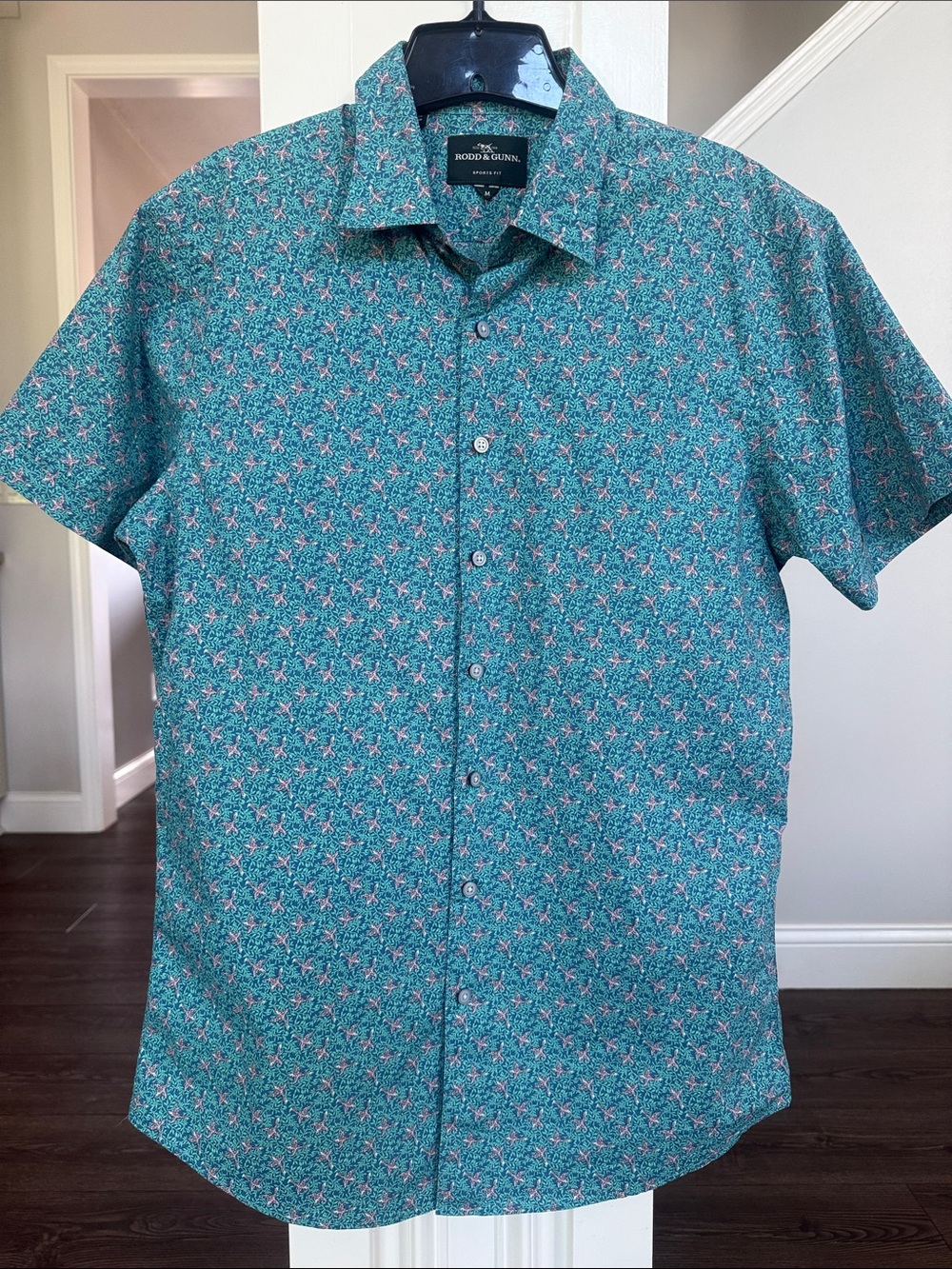 Rodd & Gunn Men's Teal Short-Sleeve Button-Down Shirt M